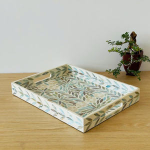 Bandeja de Servir de Nácar con Incrustaciones, Caja de Almacenamiento Ecológica Hecha a Mano para Escritorio y Cocina, Diseño Flexible, Color Personalizable - Product Image 5