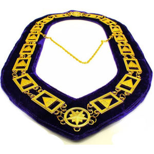 Collier maçonnique, collier maçonnique lourd en or brodé LODGE & DEGREE - Product Image 2