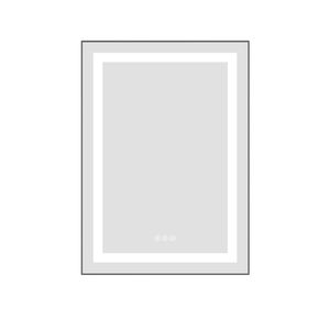 Specchio da Bagno a LED da Parete 24 x 32 Pollici con Cornice in Alluminio, Retroilluminazione e Illuminazione Frontale, Anti-Appannamento, Memoria 3, Specchio per Vanità - Product Image 2