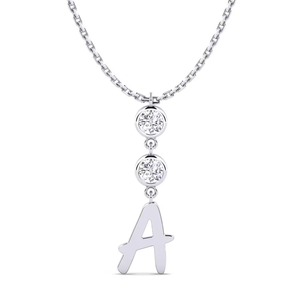 Best look A Letter Design <b>Silver</b> + moissanite Pendant with Charm luxury With Sapphire <b>Jewelry</b> Unisex pendants - Product Image 1