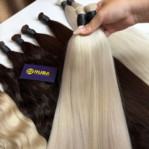 ผมต่อ RUSA Hair Trendy แบบเส้นใหญ่ ผมแท้เวียดนาม คุณภาพซุปเปอร์ดับเบิ้ลดรอน สีบลอนด์ ความยาวตามสั่ง - Product Image 2