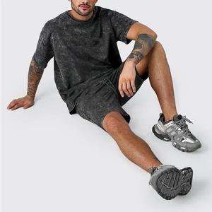 Nouvelle Collection : Ensemble Short et T-shirt en Coton Uni pour Homme – Style Délavé Acide, Deux Pièces - Product Image 2