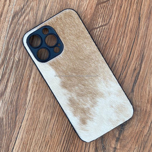 Nuova custodia per telefono in pelle con <span class=keywords><strong>capelli</strong></span> genuini in pelle di vacchetta occidentale custodia per telefono di lusso Vintage personalizzata per telefono 15 Pro Max - Product Image 2