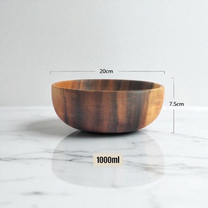 Tazón de madera para servir, utensilio de cocina versátil, tazón de madera multiusos, tazón de madera para uso diario. - Product Image 1