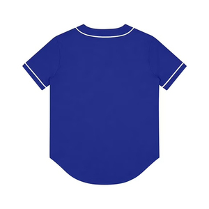 เสื้อเบสบอลผู้ชายสีน้ำเงิน แขนสั้น คอวี สีพื้น แห้งเร็ว สปอร์ต แคชชวล เสื้อใส่สบายสำหรับฤดูร้อน ผลิตจากโพลีเอสเตอร์ 100% มีไซส์ใหญ่ - Product Image 2