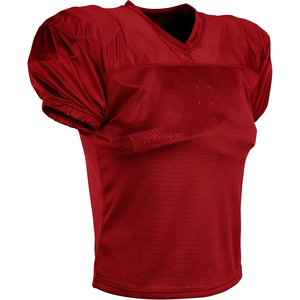 Camiseta de Fútbol Americano Color Granate para Hombre, Cuello en V, Manga Corta, Malla de Poliéster Transpirable, Corte Regular, Ropa para Todas las Temporadas - Product Image 1
