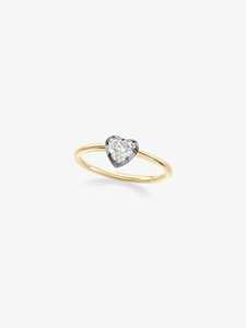 Custom 14k Solid Gold Heart Cut Lab Grown Diamond Solitaire Engagement <b>Rings</b> Georgian Setting Everyday Wear Modern <b>Stacking</b> Band - Product Image 3