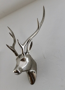 Décoration murale décorative en aluminium, tête de cerf gazelle, figurine, statue, décoration murale animale moderne, art mural métallique, artisanal, pour la maison - Product Image 5