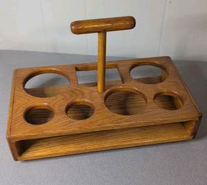 Antique Wooden <b>Spice</b> Organizer Caddy With Condiment Jars <b>Kitchen</b> Storage <b>Rack</b> Rustic Style Standing Type Single Tier Storage - Product Image 5