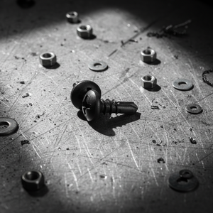 Vis autoperceuse à tête cylindrique en acier au carbone revêtu noir PDC 11 avec rondelle, entraînement Phillips, filetage grossier, grade 4.8/6.8, norme DIN-ISO - Product Image 1