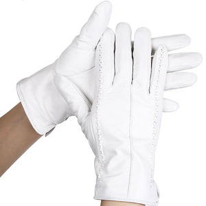 Gants en cuir de luxe pour hommes AIFRAN, compatibles écran tactile, chauds pour l'hiver, doublés de polaire, en peau de mouton véritable, sportifs, imperméables, mi-doigts, coupe-vent - Product Image 4
