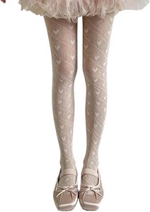 Collants en nylon transparents à rayures en forme de cœur pour femmes, bas résille fins, collants à motifs avec accessoires de fête - Product Image 2
