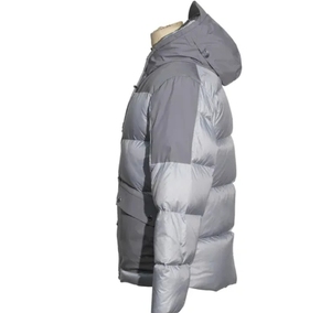 Veste d'hiver pour homme, personnalisée, courte, à capuche, en duvet, avec tissu imperméable et coupe-vent mélangé - Product Image 6