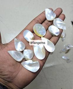 Wholesale Handmade <b>Mother</b> Pearl Gemstone Necklace Natural Oval Cut 20-40mm Loose Gemstones for Jewelry Making - Product Image 2