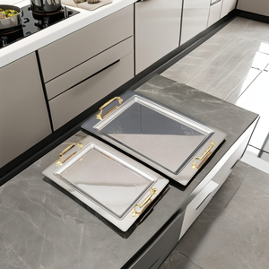 Plateau de service décoratif de style turc Plateau en acier inoxydable pour aliments et boissons - Product Image 1