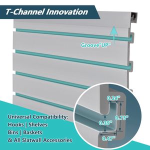 Panneaux muraux à lattes en PVC à usage intensif Conception imbriquée de 4 pieds X 2 pieds Finition graphite Couverture de 8 pieds carrés Système de rangement mural pour garage - Product Image 5