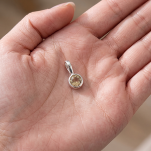 925 <b>Solid</b> Sterling <b>Silver</b> Bezel-Set Pendant With Natural Yellow Citrine Gemstone Handmade Women's Jewelry For Wholesale - Product Image 5