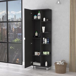 Mobiletto Porta Asciugamani Los Angeles con Cinque Ripiani e Una Divisoria per Arredo Bagno - Product Image 5