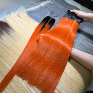 Extensions de cheveux humains naturels noirs soyeux et lisses de haute qualité, bruts, non traités, vietnamiens, en lots à double trame, vente en gros - Product Image 1