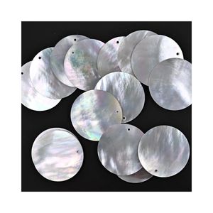 Perlas blancas de nácar redondas de 30*1mm, venta al por mayor, con un pequeño orificio para incrustaciones en collares y joyería, súper brillantes. - Product Image 1
