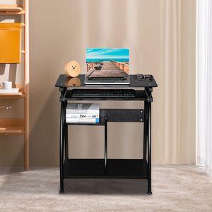 Exquisita Mesa para Portátil Negra RT Integrada con Superficie de Acero Inoxidable para Uso en Oficinas y Edificios Comerciales - Product Image 2