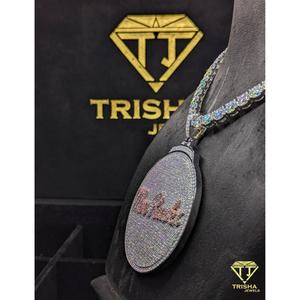 Luxury <b>Iced</b> <b>Out</b> Tennis <b>Chain</b> With VVS Lab Grown Diamonds In 925 Sterling Silver Hip Hop Fashion Jewelry By Trisha Jewels - Product Image 5