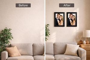 กรอบรูปไม้สีดำทรงสี่เหลี่ยมแนวตั้งสำหรับติดผนัง แข็งแรงทนทาน เหมาะสำหรับแสดงภาพครอบครัว - Product Image 2