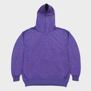 Conjunto de Sudadera con Capucha y Pantalones de Felpa Personalizados 100% Algodón 430 gramos, Bordados, Desgastados, con Cremallera de Pedrería y Efecto Lavado Ácido y Decolorado por el Sol - Product Image 3