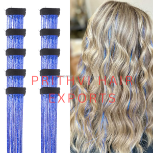 Accesorios para extensiones de cabello de oropel plateado con 2 clips Juego de accesorios para extensiones de cabello - Product Image 1