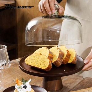 Timeless Wooden Cake Stand With Glass Dome <b>Cover</b> For Wedding Cake Serving And Festive <b>Table</b> Styling - Product Image 6