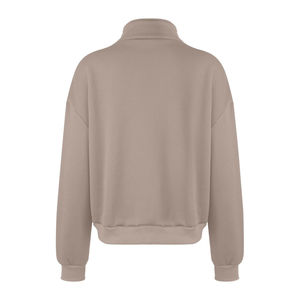 Sweat-shirt à col zippé de haute qualité avec logo personnalisé, vêtement de détente printemps-automne, pull en laine uni à manches longues, sweat-shirt à quart de zip - Product Image 2