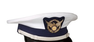 Gorra Auxiliar Completa para Suboficiales, Corona Blanca con Correa Trenzada Plateada, Visera Negra - Product Image 5
