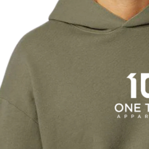 Sweat-shirt à capuche mi-lourd pour homme 280 g/m² en molleton de coton premium couleur olive, style streetwear décontracté, logo personnalisé OEM ODM - Product Image 5