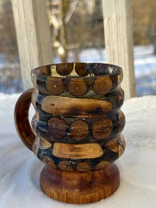 Hand Engraved Wooden Mug Custom Barrel <b>Cup</b> Vintage Coffee Tea <b>Cup</b> Fathers Day Gift <b>One</b> of a Kind Handmade Drink <b>Cup</b> polished - Product Image 2