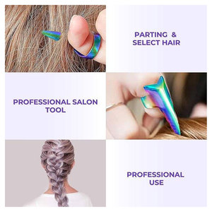 Anillos Profesionales de Acero Inoxidable para Separar el Cabello, Anillos para Seccionar Extensiones de Cabello, Herramientas Separadoras de Dedos, Anillos Micro para Extensiones de Cabello - Product Image 6