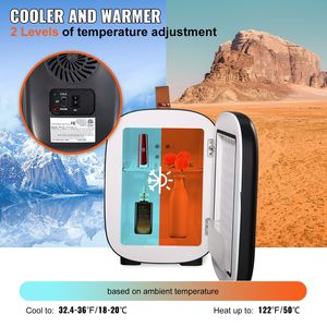 Mini 4-Liter/6-Can Portable AC/DC Cooler Warmer <b>Fridge</b> Mute EU Plug 12V Car Application for Beverages Skincare <b>Cosmetics</b> - Product Image 3
