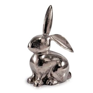 Sculpture de lapin en aluminium coulé artisanal, figurine décorative en métal pour jardin, pelouse, patio, balcon, décoration intérieure - Product Image 4