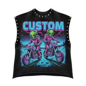 Custom Rhinestone Graphic Printed <b>Tank</b> <b>Top</b> 100% Cotton Jersey Soft Fabric <b>Vintage</b> Sleeveless T Shirt Unisex Streetwear OEM Whole - Product Image 1