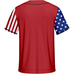 Red Sublimated Performance Baseball Jersey Torch Graphic Unisex <b>Athletic</b> Wear High Quality Sports Shirt - Product Image 2