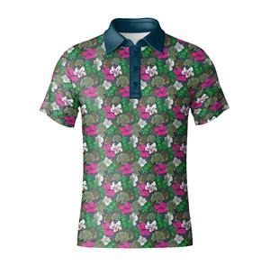 Polo de manga corta con estampado floral para hombre – Moda casual de verano - Product Image 5