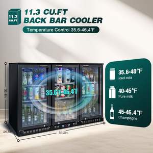 Refrigerador Comercial ORIKOOL con Barra de Exhibición, 53 Pulgadas, 3 Puertas de Vidrio, Enfriador de Bebidas con Capacidad para 480 Latas, para Vino y Cerveza - Product Image 4