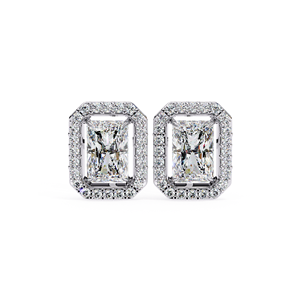Boucles d'oreilles REYES en argent sterling 925 au design tendance, cadeau de fiançailles, bijoux hip-hop, certificat GRA, moissanite taille radiant 1,5 carat - Product Image 2