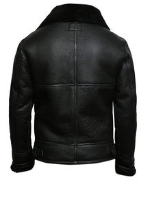 Veste en cuir pour homme 2026, col en fourrure noir, style bomber B3, matériau de qualité supérieure, veste de motard en cuir matelassé de haute qualité, authentique - Product Image 6