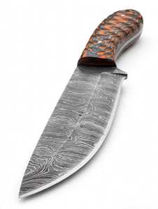 Outil utilitaire à lame fixe en acier Damas artisanal personnalisé avec manche texturé en G10 / Micarta - Product Image 6
