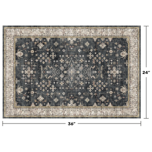 Tappeto d'ingresso lavabile nero 2x3 per interni, antiscivolo con fondo in gomma, piccoli tappetini da cucina per ingresso, bagno, zerbino che non macchia - Product Image 2