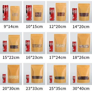 Sacs en papier kraft <span class=keywords><strong>auto</strong></span>-scellants avec fenêtre mate pour emballage alimentaire, fruits secs, thé, sachet refermable - Product Image 3