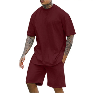 Conjunto Casual de Verano para Hombre de 2 Piezas, Camiseta y Pantalones Cortos con Bolsillos, 100% Algodón, Precios al por Mayor - Product Image 5