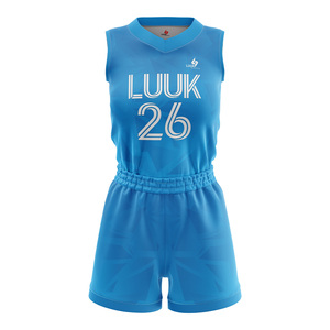 Conjunto de Camiseta y Pantalones Cortos Personalizados, Cuello en V sin Mangas, Sublimados, Uniformes Deportivos Transpirables para Jóvenes y Adultos, Uniformes de Baloncesto para Mujer - Product Image 1
