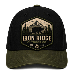 Iron Ridge Outdoor Co. Adjustable Cotton Baseball <b>Cap</b> with Embossed Patch Design for Adults Casual Wear - Product Image 2