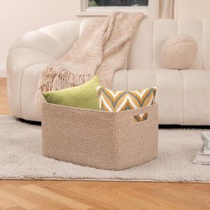 75L Eco-Friendly Modern Woven Cotton Rope <b>Storage</b> <b>Basket</b> 22x17x12 for Drink/Food Use in Living Room Bedroom Nursery - Product Image 1